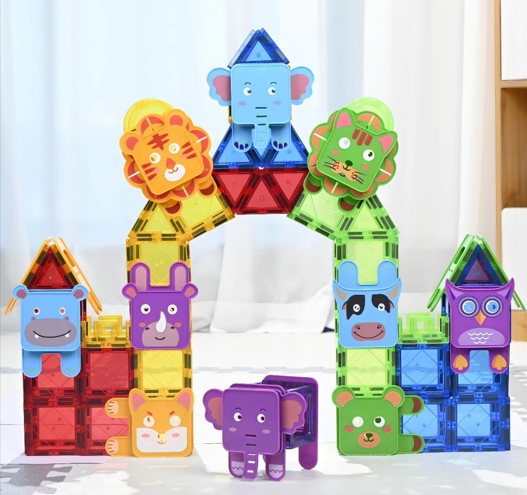 Magnet Bausteine mit tierischen Freunden 100