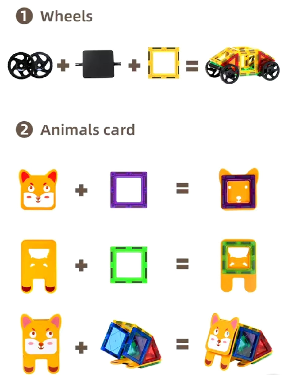 Magnet Bausteine mit tierischen Freunden 100
