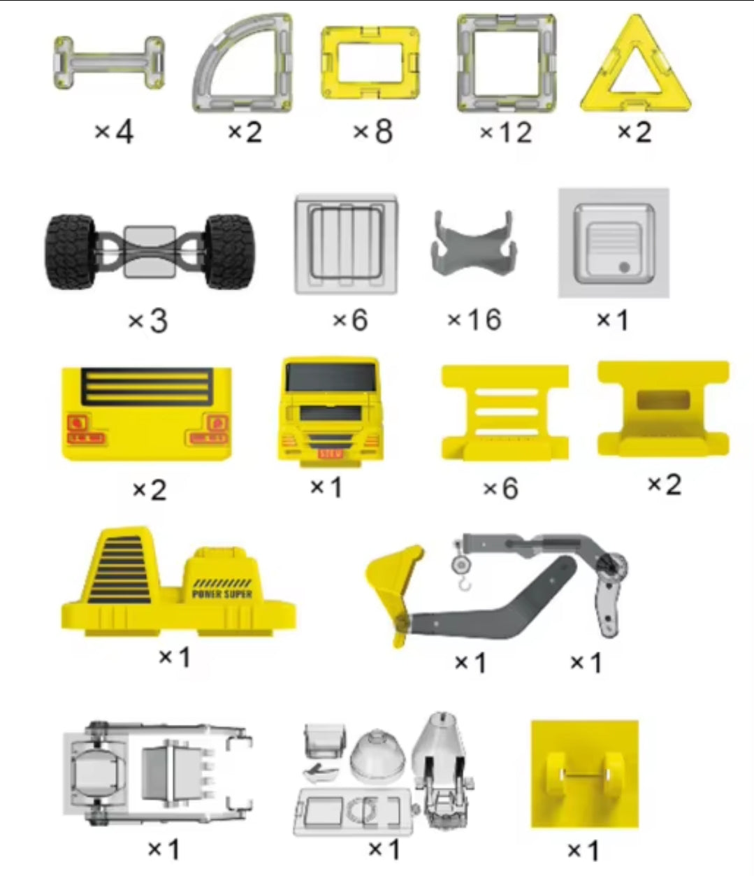 Magnetisches 10-in-1 Baufahrzeug-Set - Kreativer Konstruktionsspaß für kleine Baumeister!