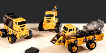 Magnetisches 10-in-1 Baufahrzeug-Set - Kreativer Konstruktionsspaß für kleine Baumeister!