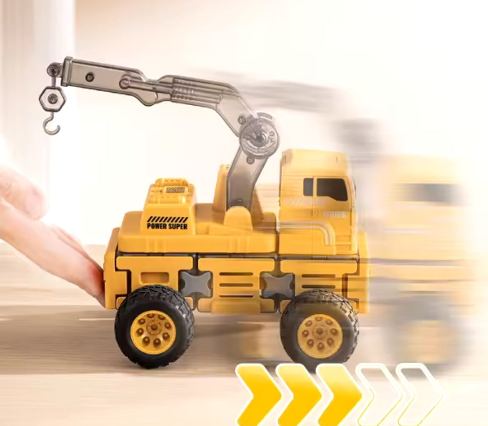 Magnetisches 10-in-1 Baufahrzeug-Set - Kreativer Konstruktionsspaß für kleine Baumeister!