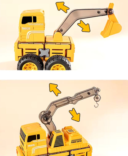 Magnetisches 10-in-1 Baufahrzeug-Set - Kreativer Konstruktionsspaß für kleine Baumeister!